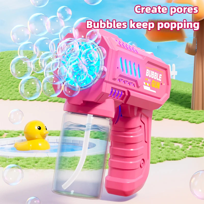 Fully Automatic Bubble Gun Rocket Bubble Machine, Amusement Park Automatic Bubble Blower, Outdoor Toy, Suitable for Children, Be