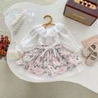 MyKids-USA® Baby Kids Girls Plain Long Sleeves Base Shirt And Floral Skirt Clothing Set