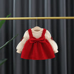 MyKids-USA® Baby Girls Long Sleeves Crew Neck Top and Overalls Dress